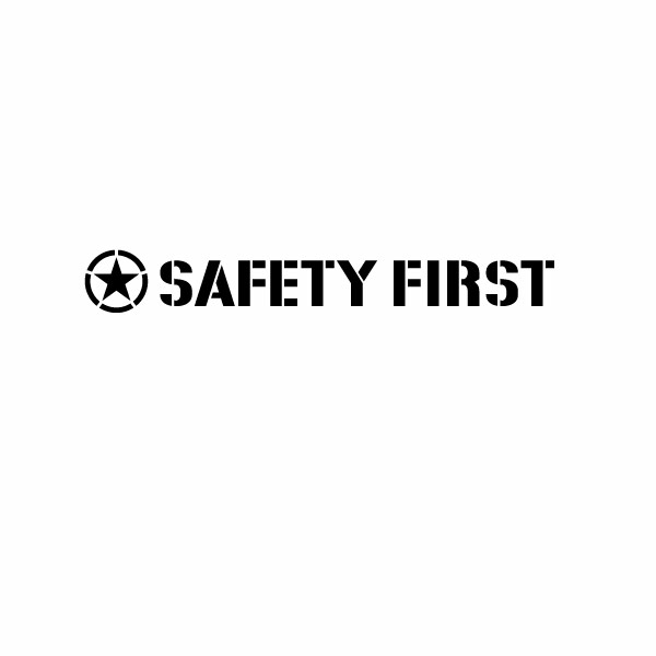2枚組 SAFETY FIRST 06 スター カッティングステッカー 幅約18.5cm×高約2.5cm 安全第一 セーフティーファースト ハンドメイド