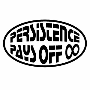 樂天商城 - PERSISTENCE PAYS OFF 02 （継続は力なり） カッティングステッカー ミニサイズ 3枚組 幅約11.5cm×高約6.4cm ハンドメイド デカール