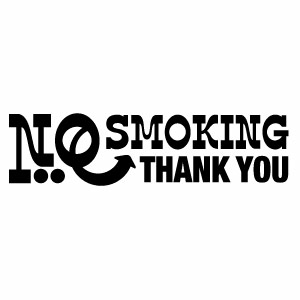 樂天商城 - NO SMOKING THANK YOU (SMT) 027 カッティングステッカー 大判Lサイズ 2枚組 幅約31.5cm×高約8.1cm ノースモーキング、ハンドメイド 禁煙ステッカー