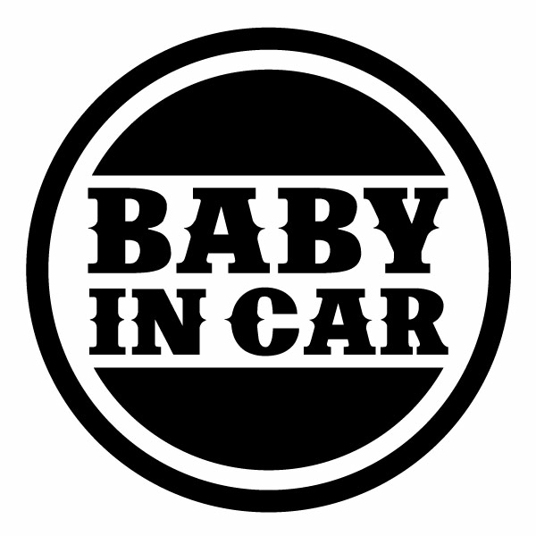 樂天商城 - 2枚組 BABY IN CAR Ver.65（赤ちゃんが乗ってます） 西部系ロゴ カッティングステッカー 幅約15cm×高約15cm ハンドメイド Baby in car ウインドウステッカー