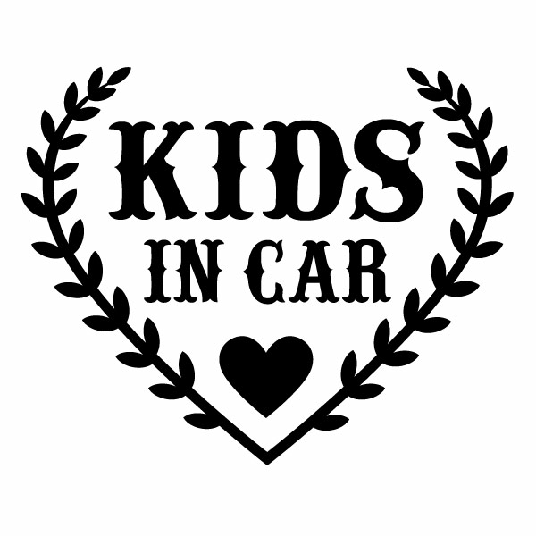樂天商城 - 2枚組 KIDS IN CAR Ver.78（子供が乗ってます） カッティングステッカー 幅約16cm×高約13cm ハンドメイド キッズインカー ウインドウステッカー ハート heart
