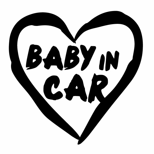 樂天商城 - 2枚組 BABY IN CAR Ver.52（赤ちゃんが乗ってます） ハートモチーフ カッティングステッカー 幅約16cm×高約16cm ハンドメイド Baby in car ウインドウステッカー