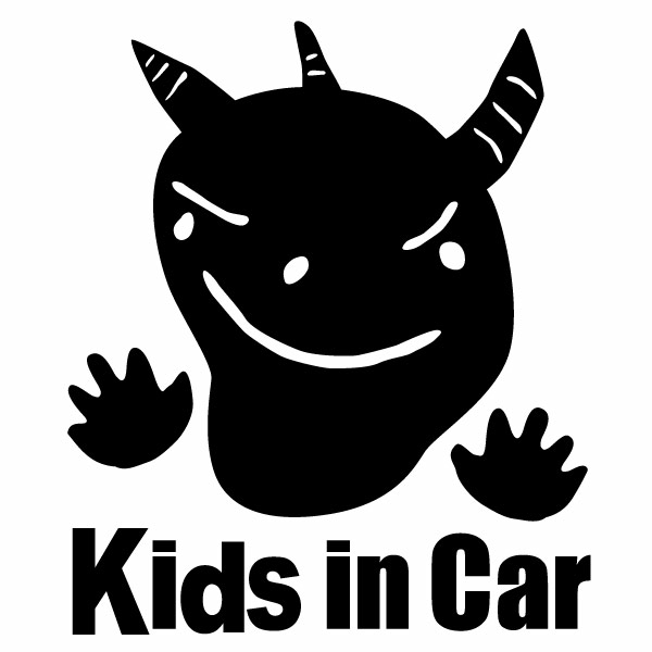 樂天商城 - 2枚組 KIDS IN CAR Ver.32（子供が乗ってます） カッティングステッカー 幅約16cm×高約19cm 園児タッチ、ハンドメイド キッズインカー ウインドウステッカー