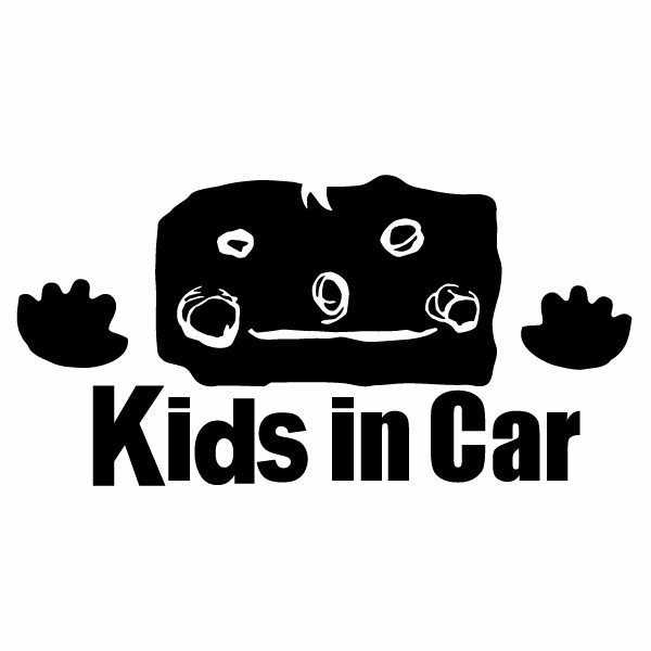 樂天商城 - 2枚組 Kids in car Ver.05（子供が乗ってます） カッティングステッカー 幅約20cm×高約10cm 園児タッチ、ハンドメイド Kids in car ウインドウステッカー