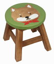木製 椅子 イス 家具 ラウンドスツール (柴犬) 丸椅子 犬 天然木
