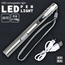 【送料無料】【楽天ランキング1位受賞】LEDライト ペン型ライト ペンライト led 強力 usb 充電式 ledライト照明 小型 作業用 軽量 ペン型ライト 明るい 懐中電灯 防災 コンパクト スティックライト ステンレス製 クリップ式 夜勤 ナース 新生活 母の日 父の日