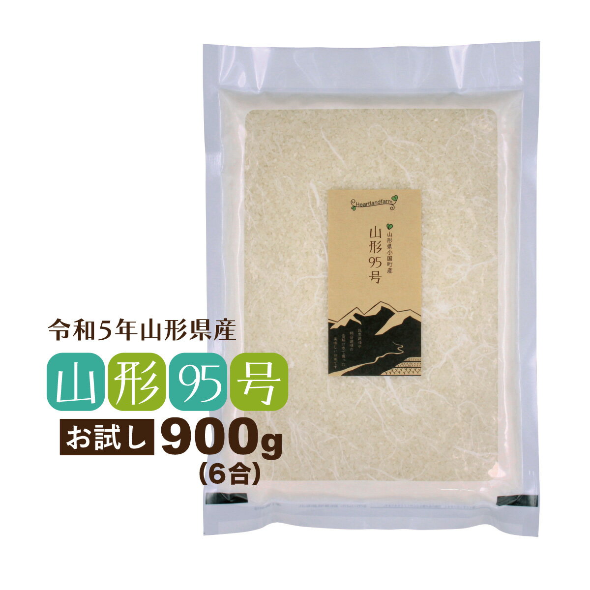 お米 山形95号 お試し米 900g 山形県 令和5年産 精白米 真空パック 送料無料 1kg以下 ポイント消化