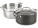 All-Clad オールクラッド　ノンスティック6.6リットル両手鍋マルチポット　パスタ・インサート付き　7QT　Essentials Nonstick シリーズ