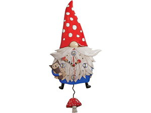 Allen Designs アレン・デザイン 庭の妖精ガーデン・ノームの振り子時計 Wren The Gnome Wall Clock