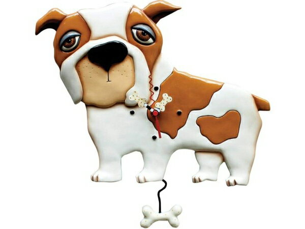 Allen Designs アレン・デザイン　犬の振り子時計 ブルドッグ　Spike Bulldog Dog ClockMichelle Allenデザイン
