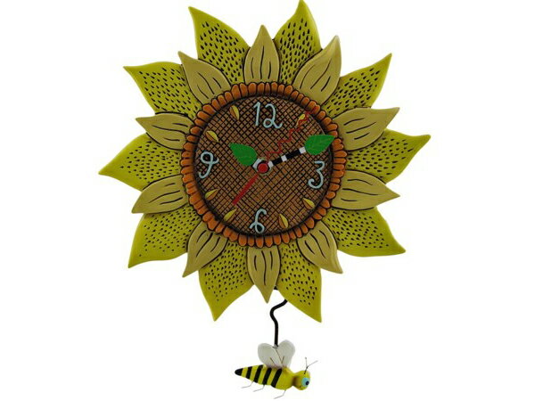 Allen Designs アレン・デザイン　ヒマワリとミツバチの振り子時計　Bee Sunny SunflowerMichelle Allenデザイン