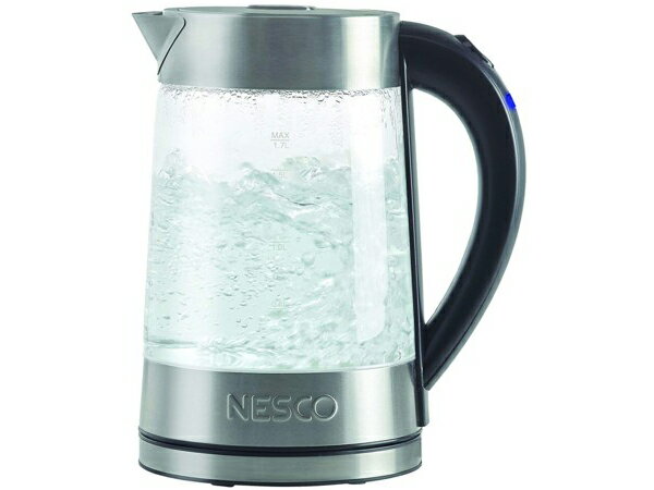 【2年保証・変換プラグ付】　Nesco ネスコ　ガラス・ウォーターケトル　GWK-02水が沸騰する様子が見える電子ポットです♪