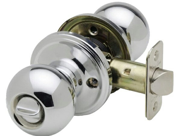 Copper Creek　ドア・ノブ　Polished Stainless Ball Knob 　（ロック式）　取っ手交換用ノブ・艶のあ..