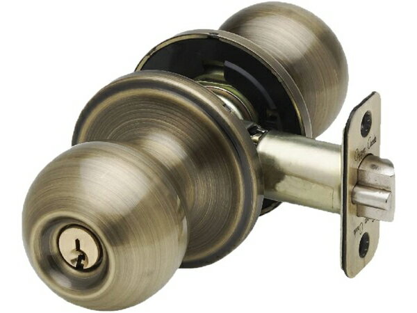 Copper Creek　ドア・ノブ　Antique Brass Ball Knob　（鍵付き）　取っ手交換用ノブ・アンティークな..