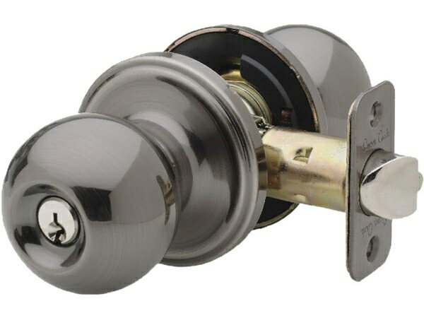 Copper Creek　ドア・ノブ　Antique Nickel Ball Knob 　（鍵付き）　取っ手交換用ノブ・アンティーク..