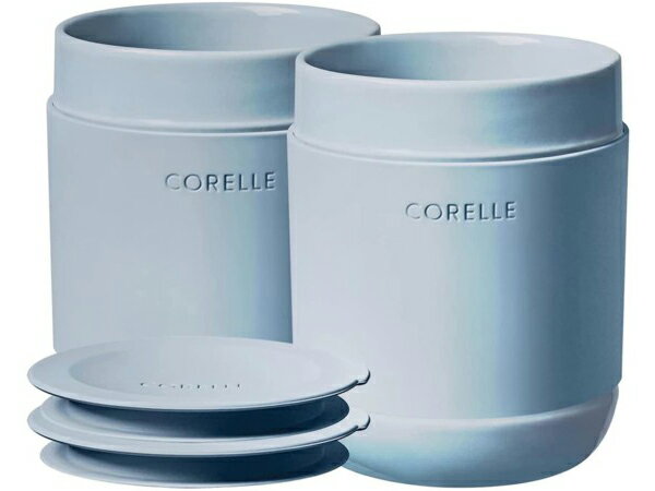 Corelle コレール　シリコン製フタ付タンブラー2個セット　（ノルディック・ブルー）　Stoneware