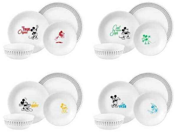 Corelle コレール Disney ミッキーマウス ディナーウェアー16点セット Mickey Mouse