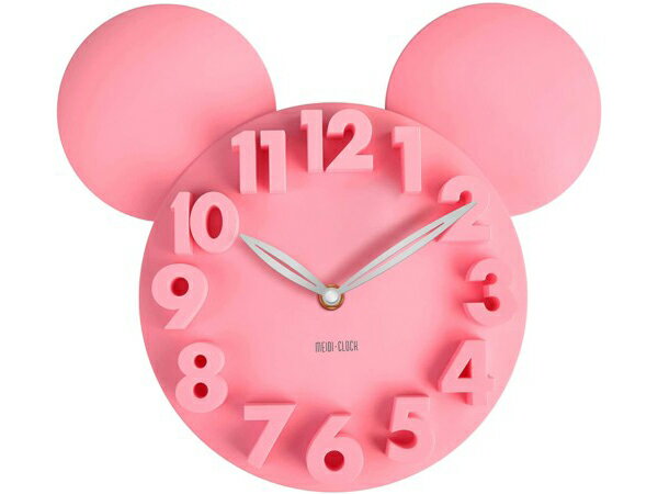 Disney ディズニー　ミッキー・マウス 3D掛け時計　（ピンク）　Classic