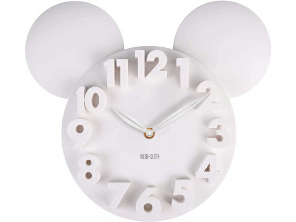 Disney ディズニー ミッキー・マウス 3D掛け時計 白 Classic