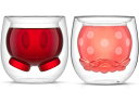 Disney ディズニー ミッキーのパンツ&ミニーのスカートの3Dグラス2個セット ダブル・ウォール・マグカップ 220ml ×2