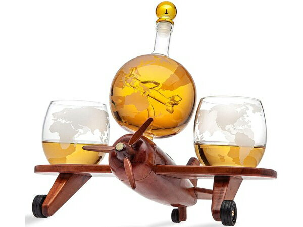 Godinger ウイスキー・デキャンター Airplane 3点セット 650ml