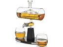 Godinger ウイスキー・デキャンター Antique Ship 3点セット 1000ml