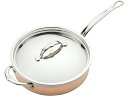 Hestan へスタン CopperBond ソテーパン 3.3リットル補助ハンドル付き浅型片手鍋 3.5QT
