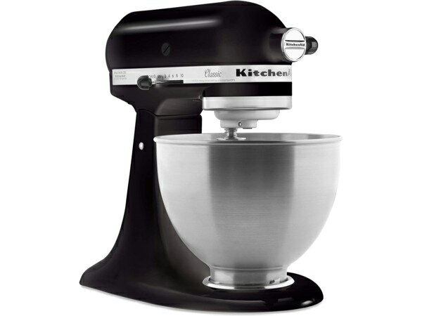 【2年保証・日本語訳・変換プラグ付】　KitchenAid キッチンエイド　4.5QTスタンドミキサー　(黒） ボウル小さめサイズ　【クラシックシリーズ】