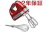 【2年保証】　KitchenAid キッチンエイド　7段階スピード切替ハンドミキサー　(赤）