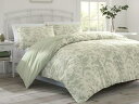 【キング】 Laura Ashley ローラ アシュレイ Natalie 掛け布団セット (セージ) 269×233cm 布団1枚&枕カバー4枚&装飾クッション2 寝具