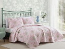 【スタンダード】 Laura Ashley ローラ アシュレイ Veronicas Bouquet キルト・セット (ピンク) 172×223cm 薄手掛け布団...