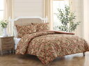 【キング】 Laura Ashley ローラ アシュレイ Bloomsbury 掛け布団セット (ブラウン) 274×243cm 布団1枚&枕カバー2枚 寝具