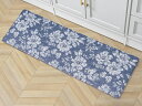 Laura Ashley ローラ アシュレイ Iris Floral 抗疲労キッチン・マット 121×44cm (ネイビー) 疲労軽減マット