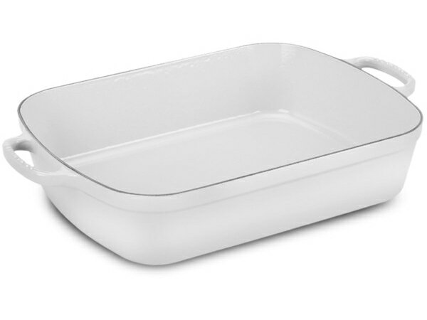 Le Creuset ル・クルーゼ　33cmレクタンギュラー・ロースター (ホワイト）　5.25QT　ルクルーゼ