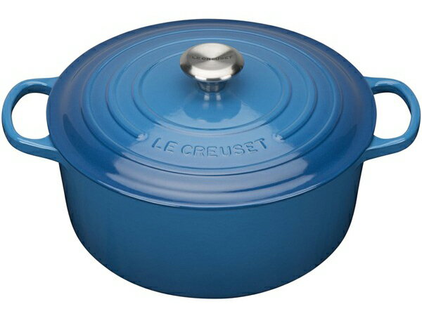 Le Creuset　ル・クルーゼ　 24cm ココット・ロンド (マルセイユブルー） 4.5QT　ルクルーゼ