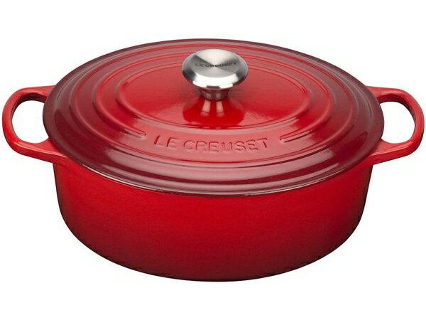 ルクルーゼ ココットオーバル Le Creuset ル・クルーゼ　 23cm ココット・オーバル (チェリーレッド） 2.75QT　ルクルーゼ