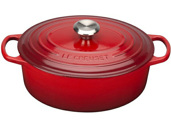 ルクルーゼ ココットオーバル Le Creuset　ル・クルーゼ　 29cm ココット・オーバル (チェリーレッド） 5QT　ルクルーゼ