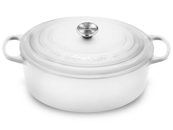 ルクルーゼ ココットオーバル Le Creuset ル・クルーゼ　 31cm ココット・オーバル (ホワイト） 6.75QT　ルクルーゼ