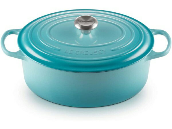 ルクルーゼ ココットオーバル Le Creuset　ル・クルーゼ　 31cm ココット・オーバル (カリビアンブルー） 6.75QT　ルクルーゼ