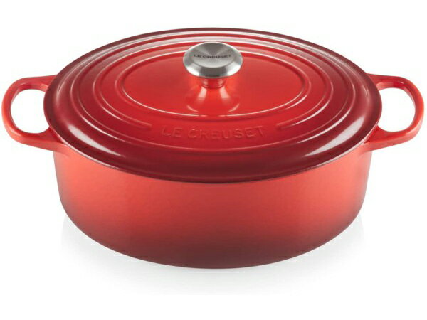 ルクルーゼ ココットオーバル Le Creuset　ル・クルーゼ　 31cm ココット・オーバル (チェリーレッド） 6.75QT　ルクルーゼ