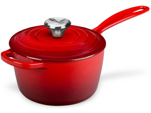 ル・クルーゼ 片手鍋・ソースパン Le Creuset ル・クルーゼ　16cm片手鍋　アイアンハンドル・ソースパン 補助ハンドル付 (チェリーレッド） 1.75QT　ルクルーゼ