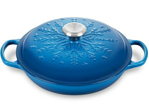 ビュッフェ・キャセロール 【限定品Noel Collection】 Le Creuset ル・クルーゼ　 ビュッフェ・キャセロール　26cm (マルセイユブルー） Noel Collection スノーフレーク　2.25QT　ルクルーゼ