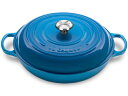 Le Creuset　ル・クルーゼ　 ビュッフェ・キャセロール　32cm (マルセイユブルー） 5QT　ルクルーゼ