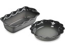 Le Creuset ル・クルーゼ 23cmヘリテージ・ローフパン&パイディッシュ2個セット (オイスターグレー) 9inch