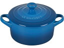 Le Creuset ル・クルーゼ 420cc陶器製ミニ・ラウンドココット (マルセイユブルー) 14oz ルクルーゼ