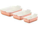 Le Creuset ル・クルーゼ ヘリテージ・レクタンギュラーディッシュ3個セット (ペッシュ) グラタン皿