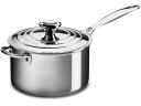 Le Creuset ル クルーゼ 20cm片手鍋 補助ハンドル付ソースパン (ステンレススチール） 4QT ルクルーゼ