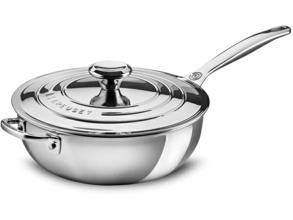 Le Creuset ル・クルーゼ　 24cmソーシエ片手鍋　補助ハンドル付ソースパン　(ステンレススチール）　3.5QT　ルクルーゼ