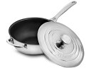 Le Creuset ル・クルーゼ 24cmノンスティック・ソーシエ片手鍋 補助ハンドル付ソースパン (ステンレススチール) 3.5QT ルクルーゼ
