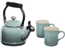 Le Creuset ル・クルーゼ 笛吹デミケトル&マグカップ2個セット (シーソルト) ステンレス・ノブ ルクルーゼ